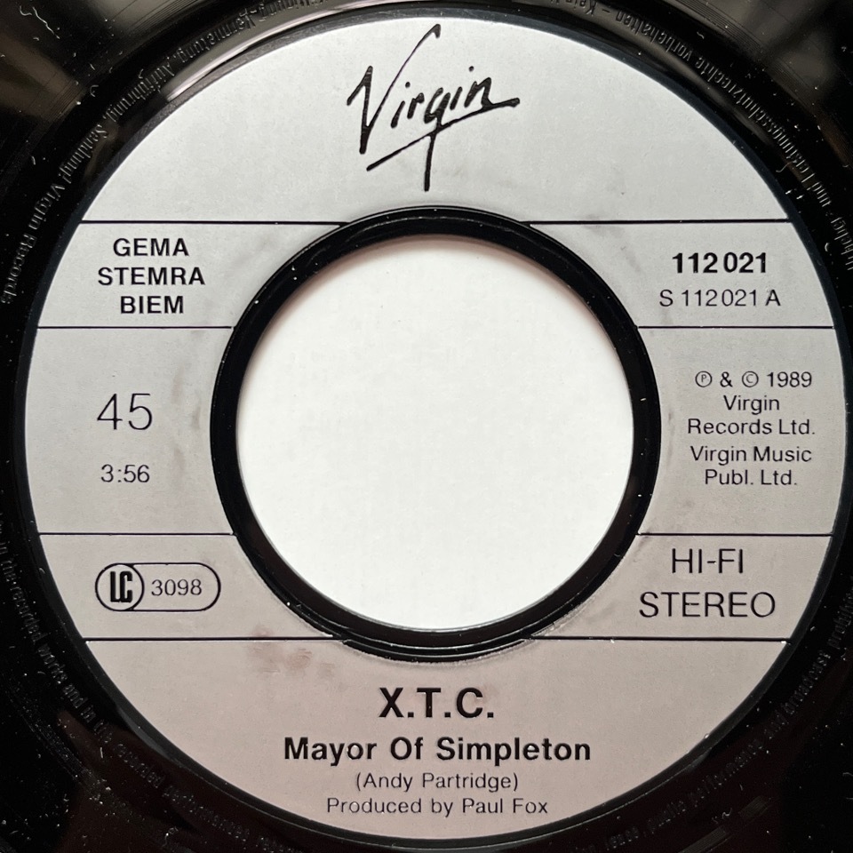 【試聴 7inch】XTC / Mayor Of Simpleton 7インチ 45 ギターポップ ネオアコ フリーソウル サバービア カジヒデキ_画像3