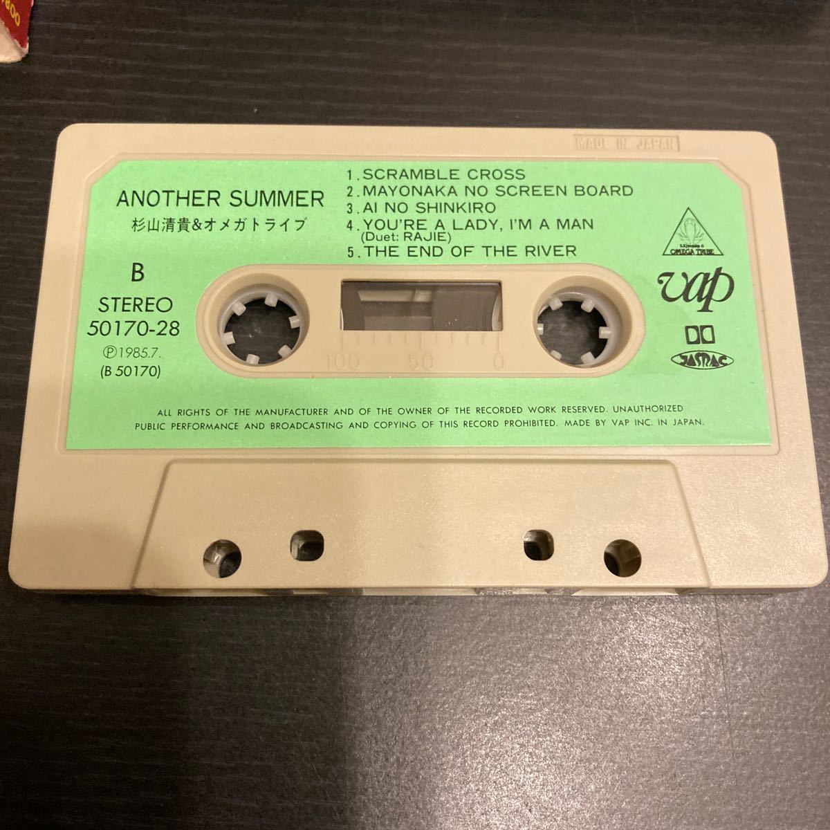 S. Kiyotaka & Omega Tribe 【Another Summer】カセットテープ cassette tape Vap 50170-28 1985 杉山 清貴 オメガトライブ_画像7