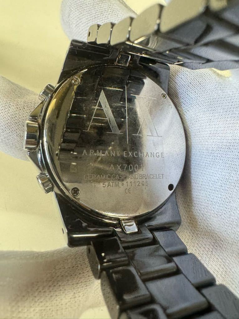 アルマーニ　エクスチェンジ　腕時計 クォーツ ブラック 電池 クロノグラフ メンズ_画像3