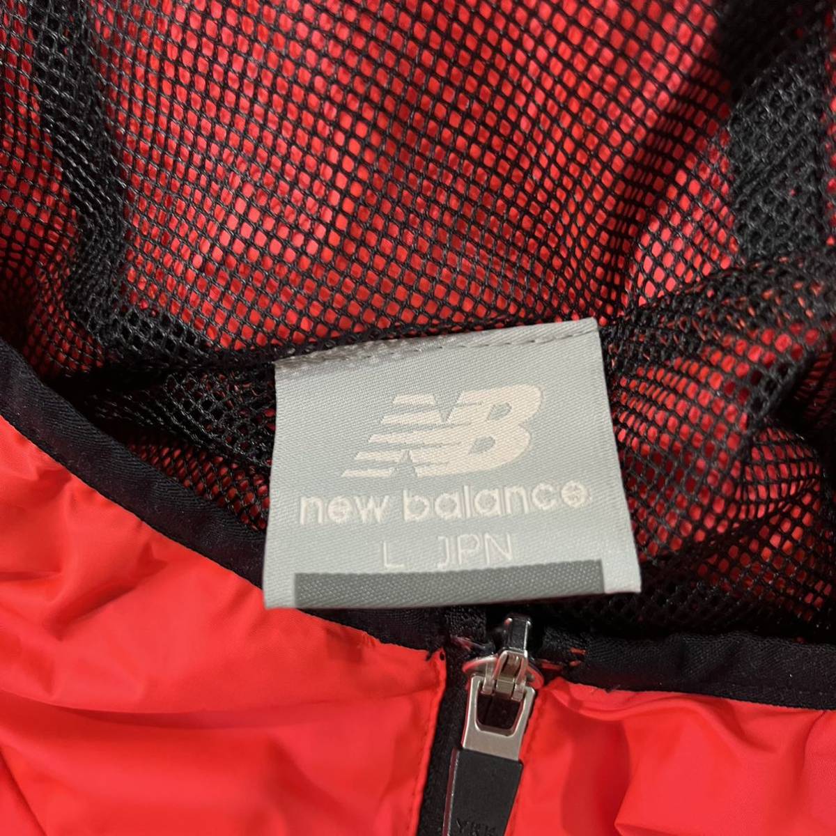 New Balance ジップアップジャケット ウィンドブレーカー フード プリント 裏地メッシュ ニューバランス【レターパックプラス郵送可】D_画像9