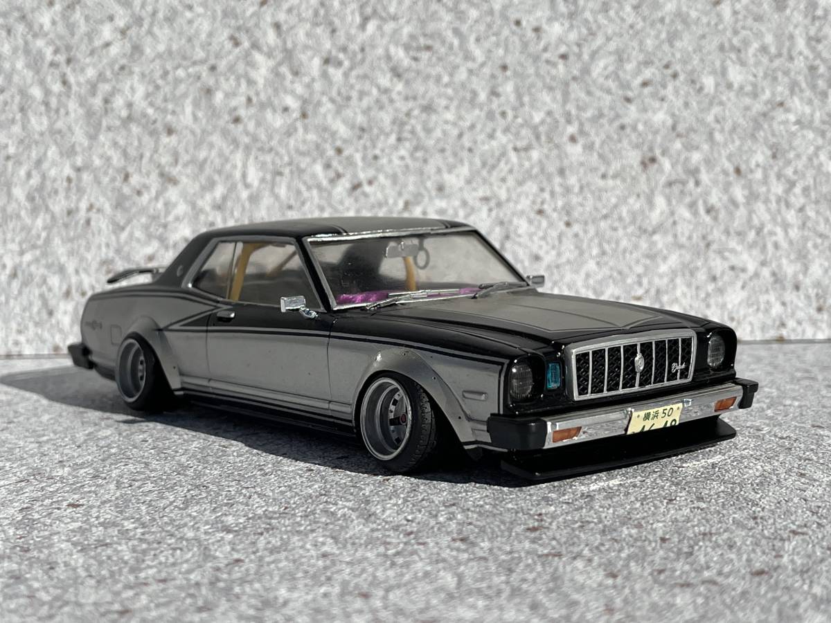 国産名車 1/24 トヨタ マークⅡ ブタ目 カスタム ガレージ ジオラマ 旧車 Yahoo!オークション - 1/24 MX41マークⅡ 完成品 ブタ目 旧車