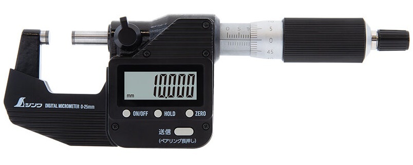 売れ筋ランキングも データ転送機能付 防塵防水 デジタルマイクロメーター シンワ 19825 。 品名0～25mm その他