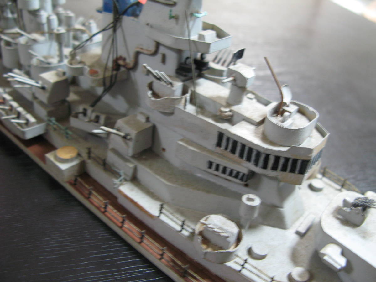 ヴィンテージ 米海軍戦艦「ミズ－リ」完全ハンドメイド　元軍人が制作　ハンドクラフトの木製が土台　長さ78.5cm　USS Missouri, BB-63_画像8