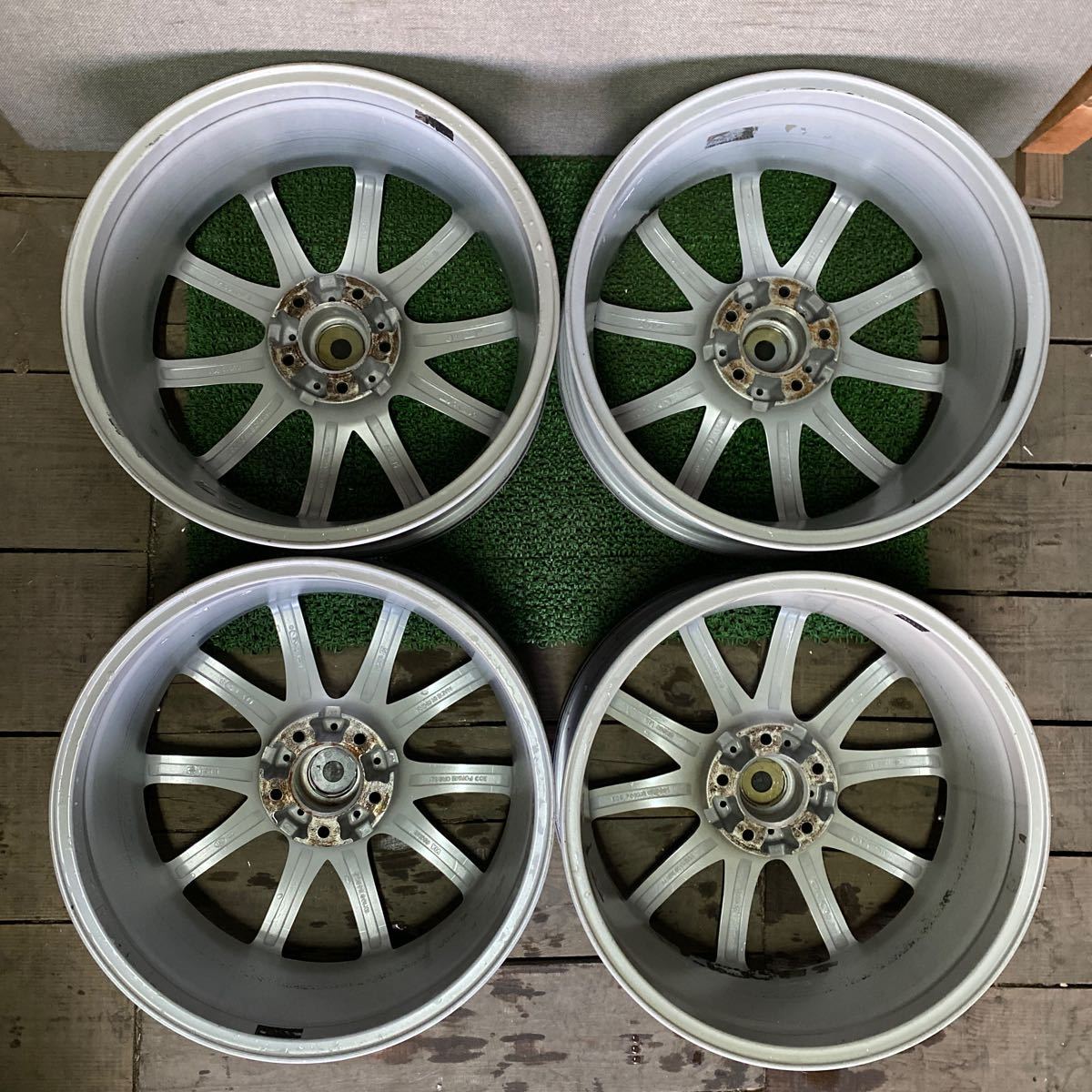 ECO FORMEホイール 18インチ 18×7J OFF;+38 PCD;114.3-5H ハブ径;約70mm 傷あり、ガリ傷あり、錆びあり 4本 の画像9