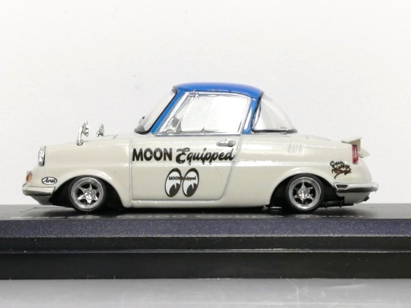 1/43 ノレブ Mazda R360 Coupe (1960) 改 アルミ 深リム ローダウン 改造 Rスポ Mooneyes デカール カスタム 国産名車_画像7