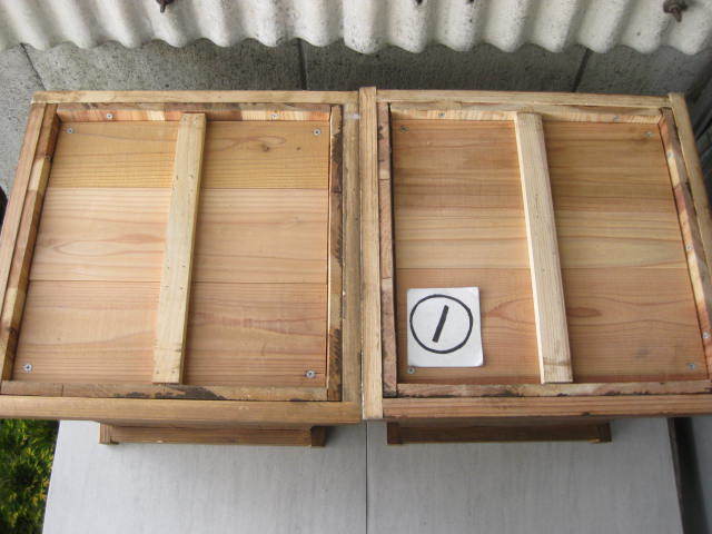 門松用　木製箱鉢　2個　1対　中古　①　　　　松竹梅正月飾り_画像3