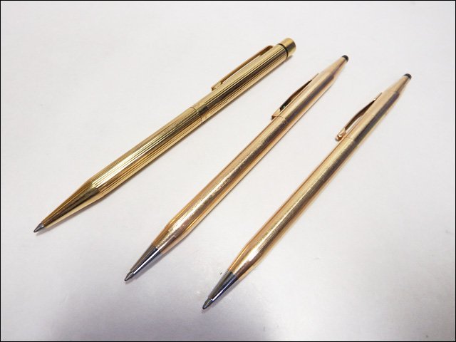 現状 SHEAFFER シェーファー CROSS クロス◆ボールペン ゴールド GP 3本セット_画像1