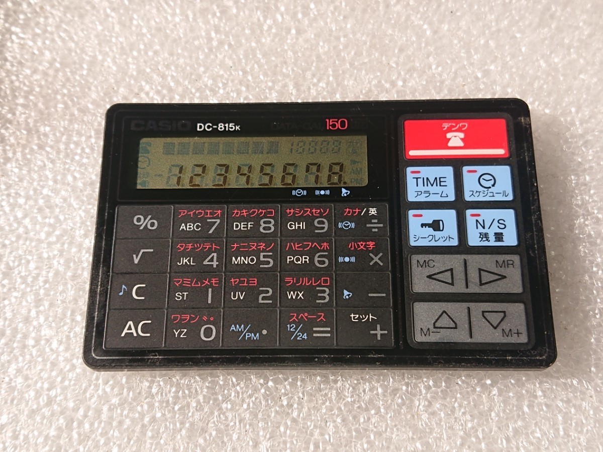 CASIO DATA-CAL150 DC-815k カシオ カード電卓 時計 アラーム 電話帳 電池交換済 昭和レトロ_画像2