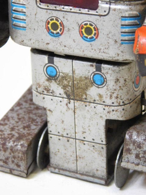 当時物【メカニカル ウォーキング ロボット】S.Y. 米屋 ゼンマイ歩行 ブリキ_画像8