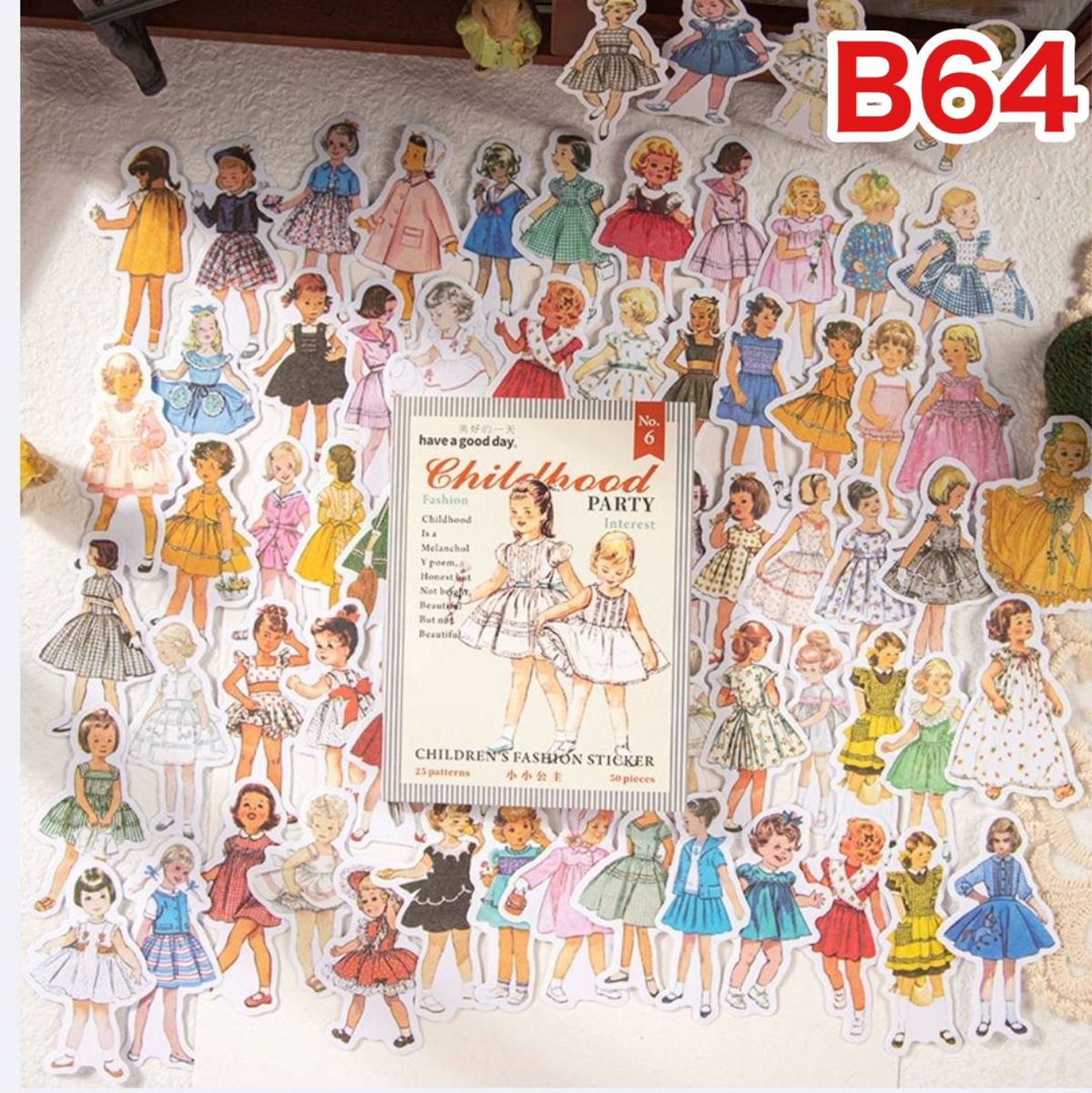 B64海外child fashion sticker8種セット