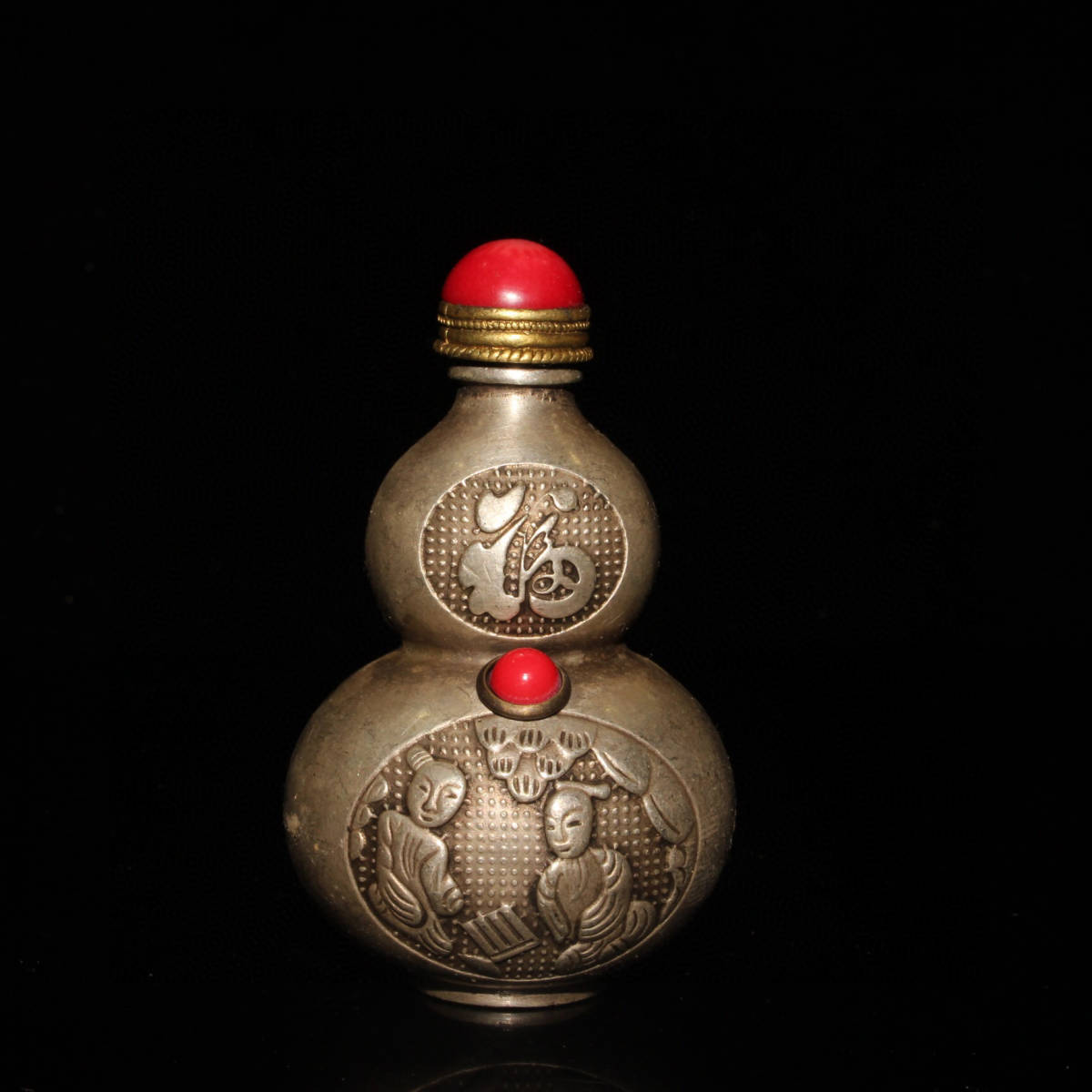 セール特価 ▽鴻▽ 中国古美術 中国古玩 古賞物 置物 ひょうたん鼻煙壺 