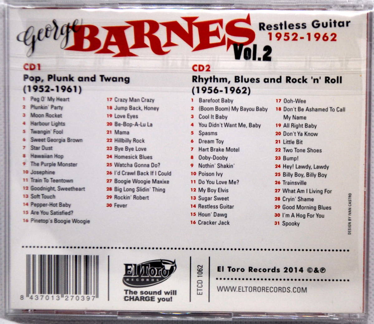 GEORGE BARNES　ジョージ・バーンズ　/　GEORGE BARNES VOL.2　RESTLESS GUITAR 1952-1962　２枚組　 CD_画像2