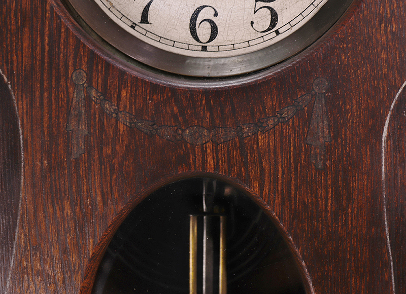 【開】大正時代-昭和 『H.I』 瓢形ゼンマイ機械式柱時計 掛時計 ボンボン時計 愛知県時計製造同業組合 AC315の画像2