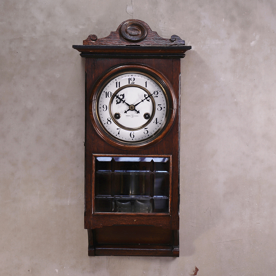 [.] Meiji времена - Taisho времена [ Seikosha ] потертость гель type . стекло ( не пропускающее стекло ) половина удар автоматический настенные часы сиденье . часы настенные часы бонбон часы AC312