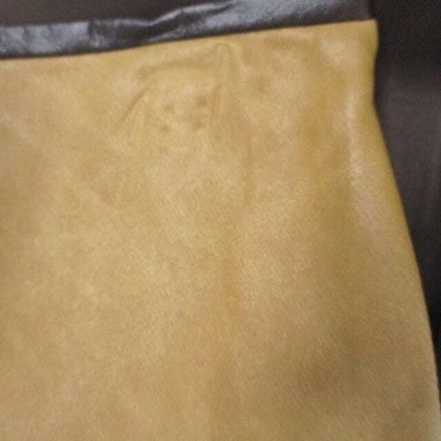 UNTITLED 合成皮革 パイピング レザー 台形 スカート 2 ブラウン