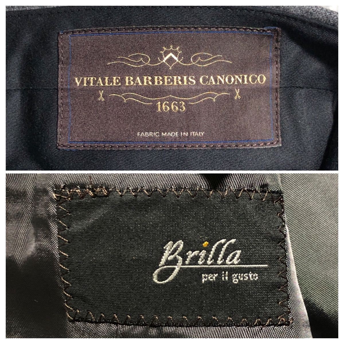 【極美品】Brilla per il gusto × CANONICO ブリッラペルイルグスト　カノニコ　セットアップスーツ　ダブルジャケット 42 グレー BEAMS_画像9