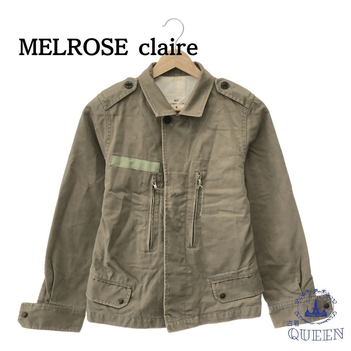 【訳アリ】 MELROSE claire メルローズクレール アウター ミリタリー 長袖 レディース カーキ 3 901-4169 送料無料 古着_画像1