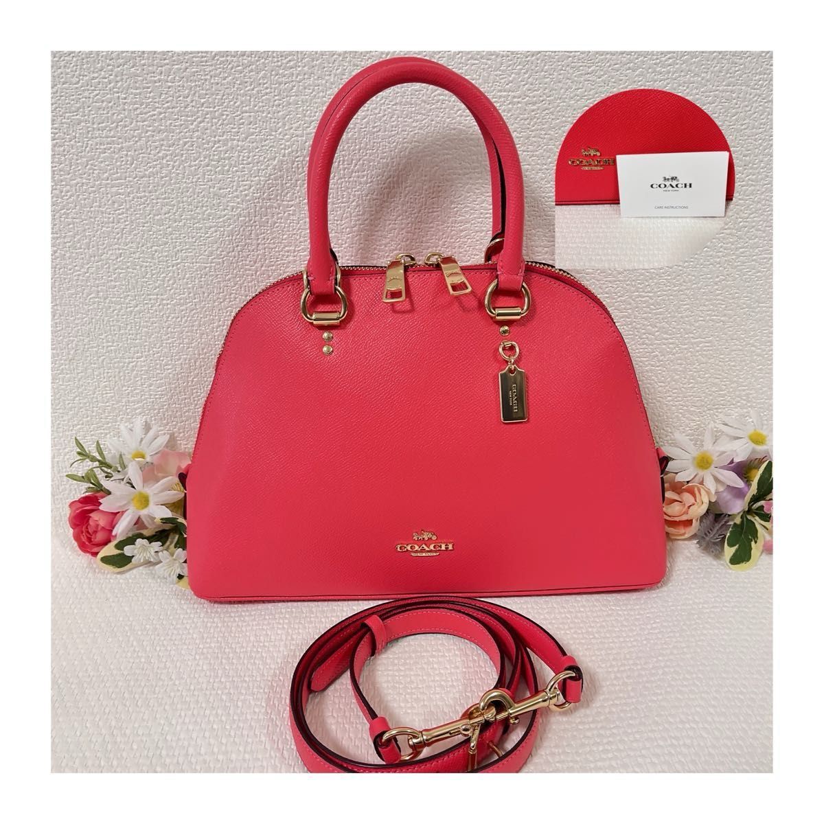 【タイムセール！未使用に近い】COACH コーチ ショルダーバッグ 2way ハンドバッグ 2553 ピンク系 レザー