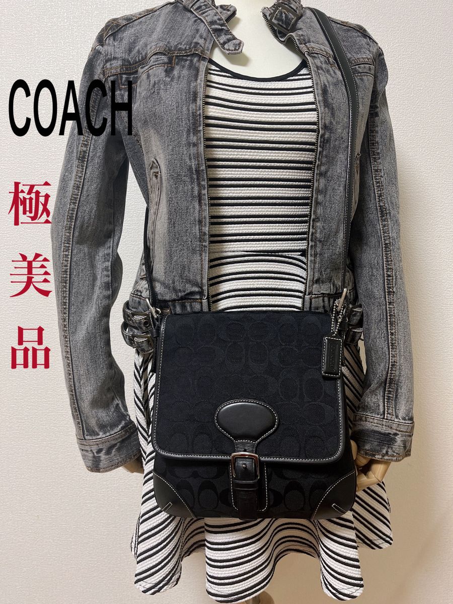 COACH コーチ ショルダーバッグ キャンバス×レザー シグネチャー