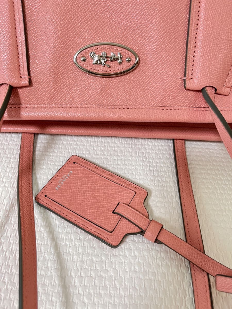 【美品】COACH コーチ トートバッグ 33954 肩掛け ピンク系 レザー レディース