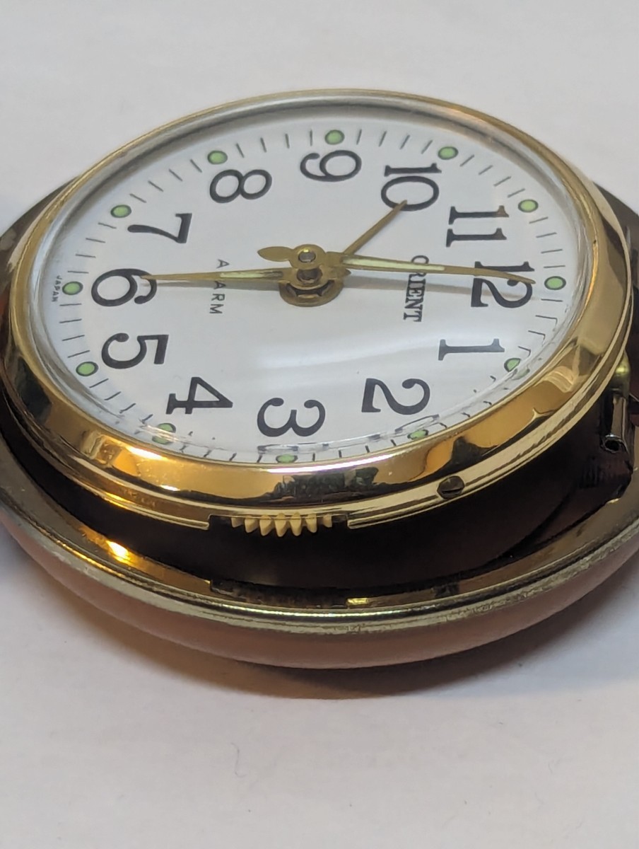 トラベルウォッチ　オリエント　ST301AZ　ゼンマイ式　アナログ時計　アラーム　ORIENT　昭和レトロ_画像5