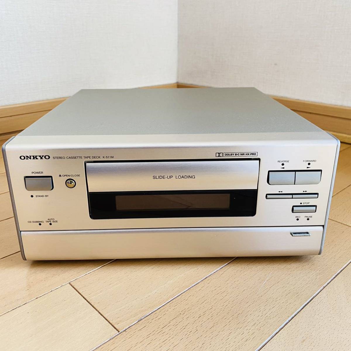 ONKYO オンキョー INTEC 275シリーズ カセットデッキ K-511M 中古 通電確認済み 動作未確認 現状品 ジャンク扱い ②_画像1