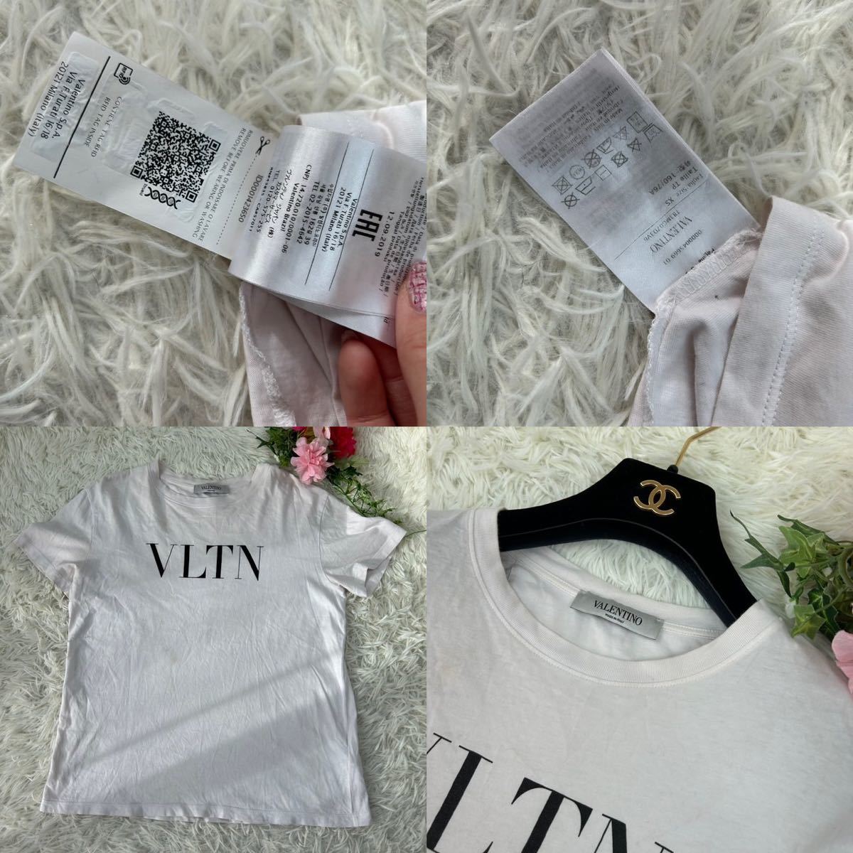 VALENTINO ヴァレンティノ メンズ XSサイズ 白 ホワイト 半袖 Tシャツ カットソー ロゴ入り かっこいい 人気モデル 送料無料_画像10