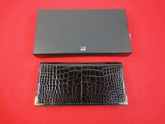 ヤフオク! - 【ダンヒル】本物 dunhill クロコダイル 長財布 金...