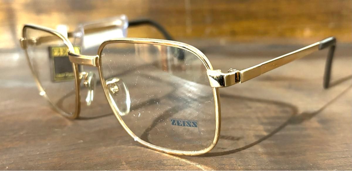 ZEISSツァイスメガネ眼鏡フレームヴィンテージアンティークゴールド22Kt vintage古着西ドイツウェリントンデッドストック