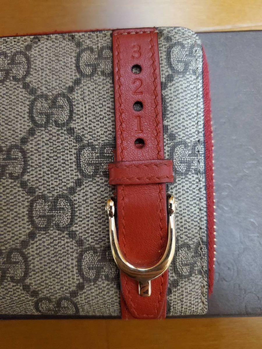 【未使用】GUCCIグッチ GGスプリーム ベルトモチーフ ラウンドファスナー 長財布 _画像4