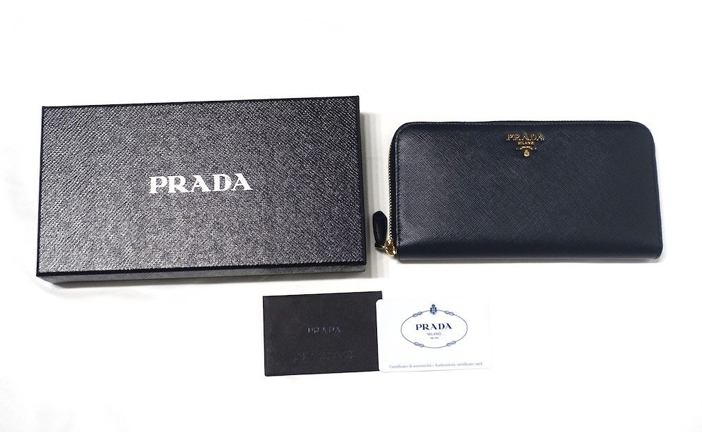 新品未使用 PRADA プラダ メタルロゴ ジップアラウンドロングウォレット 長財布 1ML506 SAFFIANO METAL サフィアーノレザ BALTICO_画像9