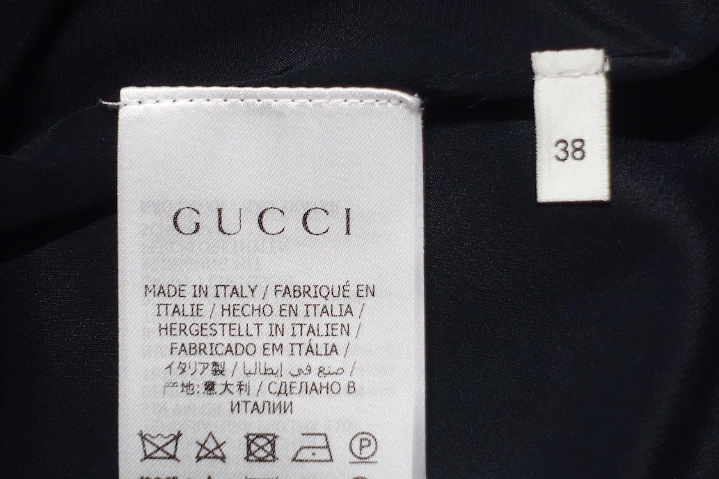 使用僅 極美品 GUCCI グッチ シルクオリジナルプリント切替 ツイード スカート 611208 ウール レッド レディース 38_画像4