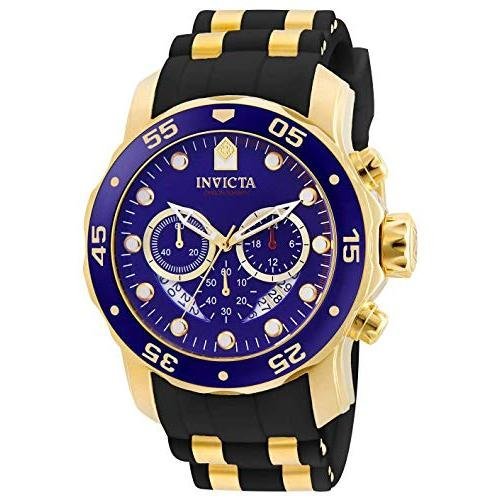 インビクタ 腕時計 Pro Diver ケース ゴールド ブラック ステンレススチール ポリウレタンストラップ 青ダイヤル 6983 メンズ 並行輸入品