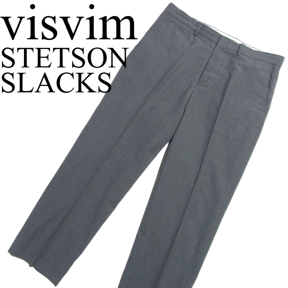 22SS visvim STETSON SLACKS 3 グレー ステットソン スラックス パンツ ウール リネン_画像1