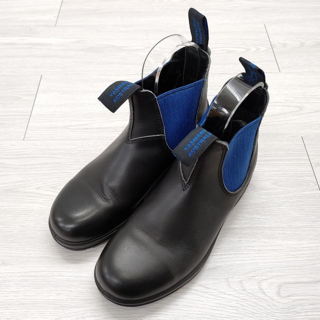 BLUNDSTONE ELASTIC SIDED V CUT サイズ5 サイドゴア ショート ブーツ ブラック ブルー ブランドストーン 3-1214T 211684_画像1