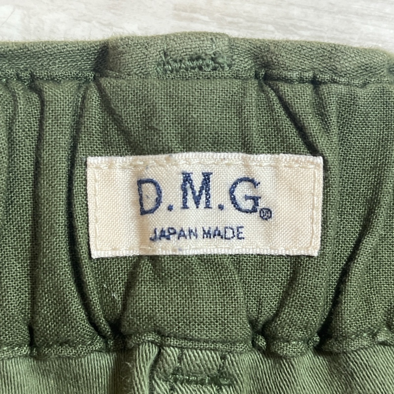 D.M.G./ドミンゴ/レグレットバイカーパンツ/ストレッチスリムテーパードシルエット/Mサイズ/オリーブ/ゴムウエスト_画像8