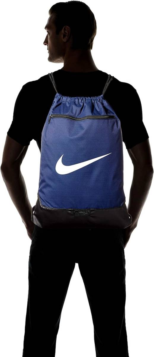 【KCM】Z-bag-50★展示品★【NIKE/ナイキ】ブラジリア　ロゴ　ジムサック　ナップサック　デイバッグ　BA5953-410　ネイビー　容量23L_画像4