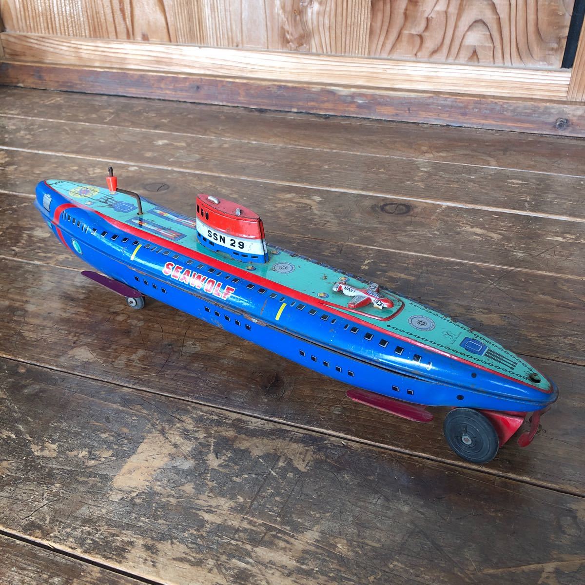昭和レトロ ブリキ玩具 米澤玩具 フリクション 潜水艦 SUBMARINE SSN29