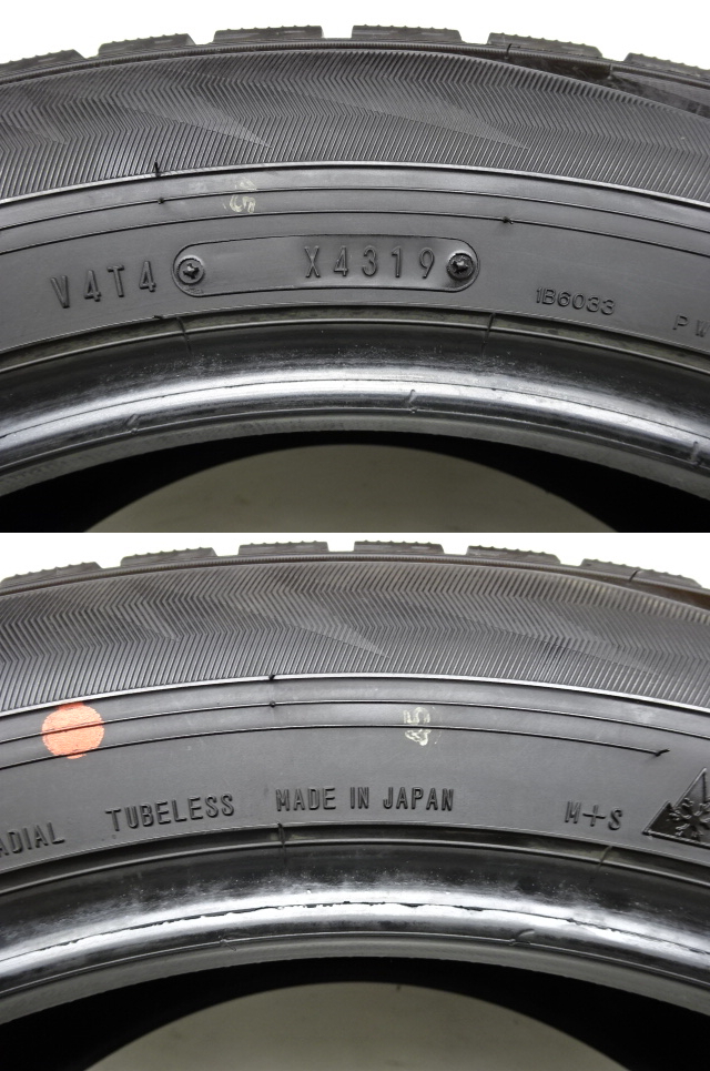 T-735(送料無料/代引きOK)ランクE/D 中古 バリ溝 225/55R19 DUNLOP WINTERMAXX WM02 2019年 8.5～9分山 スタッドレス 4本SET_画像10