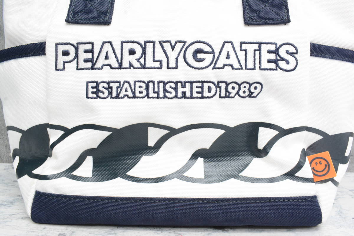 ★売切り★【人気ブランド】パーリーゲイツ PEARLY GATES ローププリント カートバック ホワイト/ネイビー ロッカーバック ゴルフバッグ_画像5