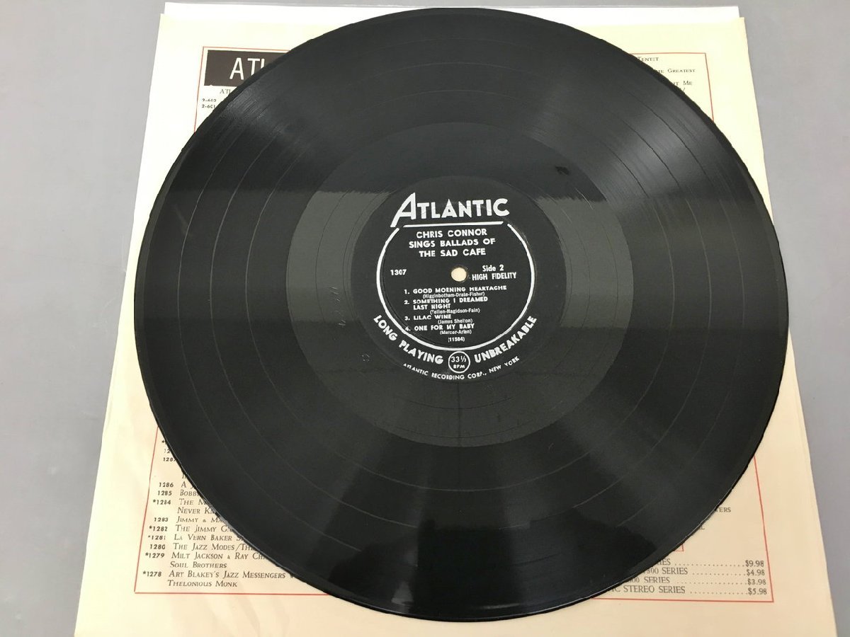 LPレコード Chris Connor SINGS BALLADS OF THE SAD CAFE Atlantic 1307 2312LO038の画像5