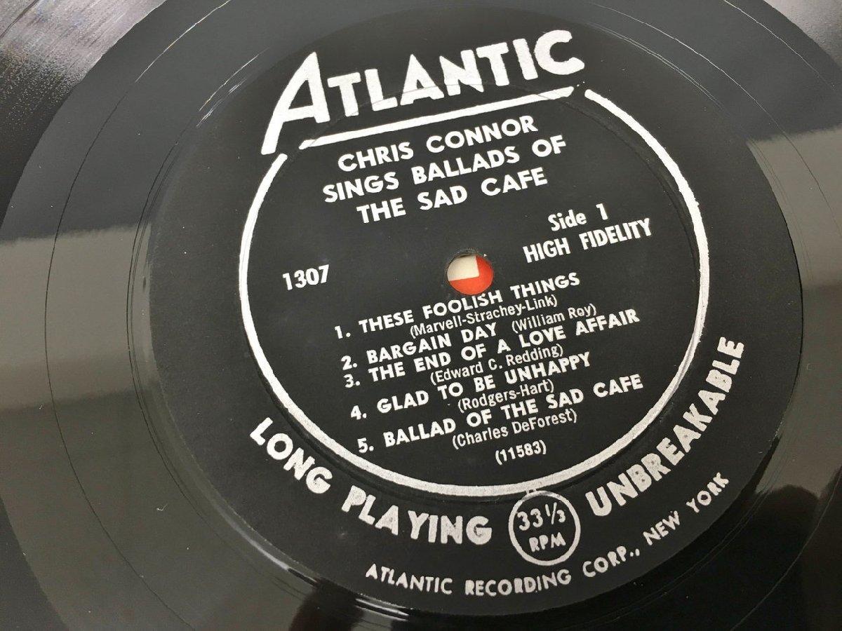 LPレコード Chris Connor SINGS BALLADS OF THE SAD CAFE Atlantic 1307 2312LO038の画像6