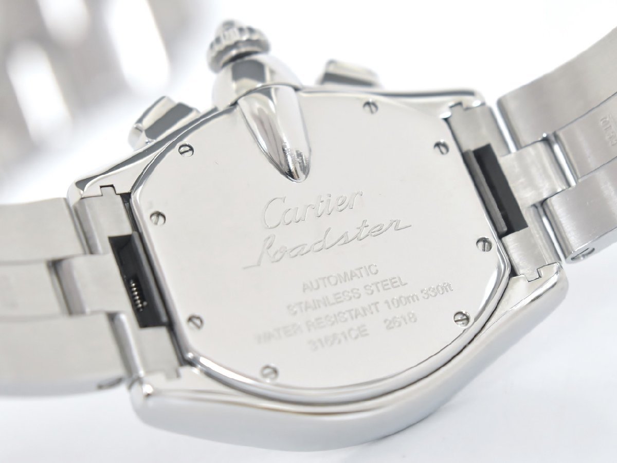 カルティエ 腕時計 ロードスター XL クロノグラフ 2618 W62007X6 8510 メンズ 自動巻き ステンレス ブラック文字盤 デイト → 2312LT067_画像5