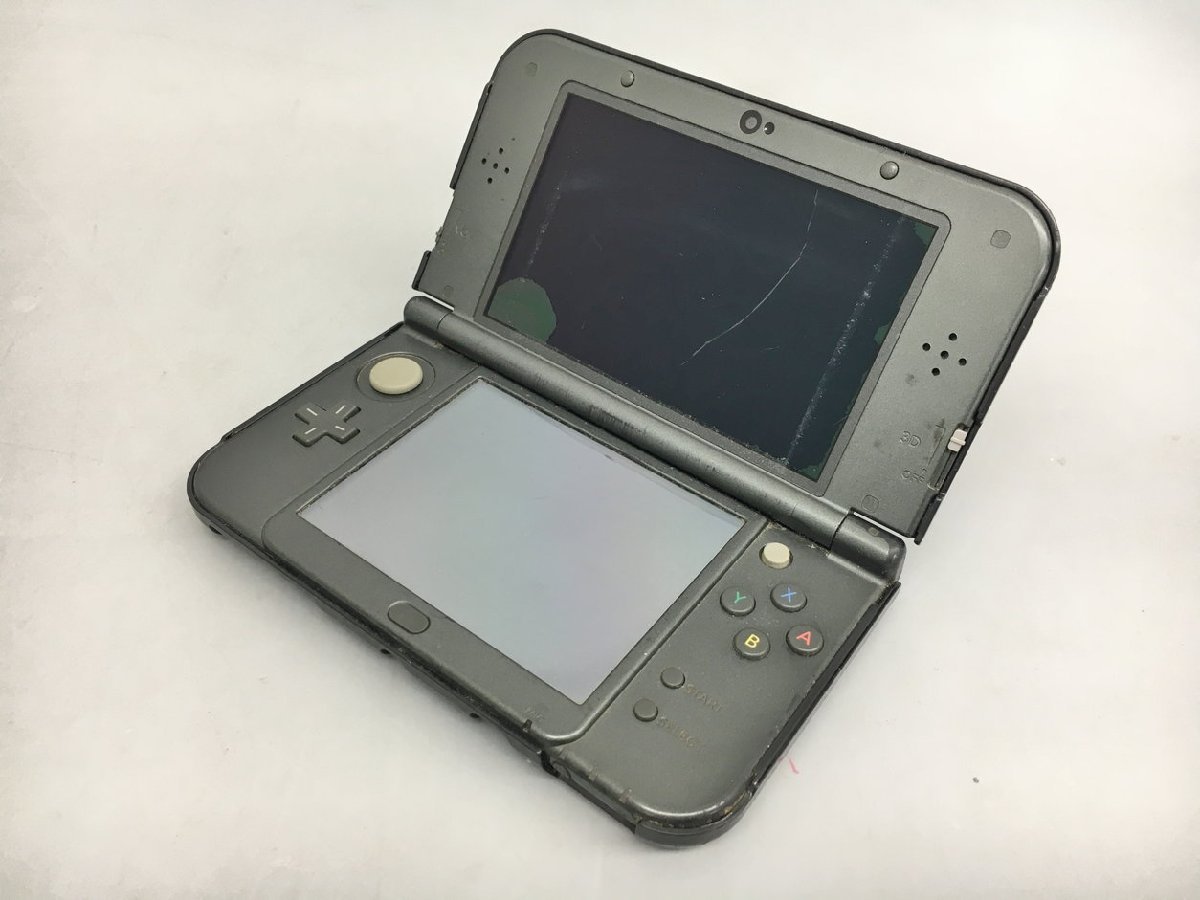 Nintendo 任天堂 ゲームハード New 3DS LL RED-001 ブラック系 カバー付き ジャンク 2312LO110