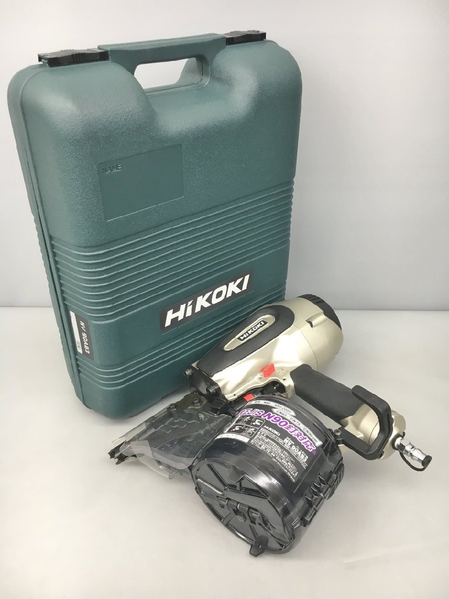 ハイコーキ HiKOKI エア釘打機 ロール釘打機 NV90AB3 保護メガネ 専用ケース付き 2311LO071_画像1