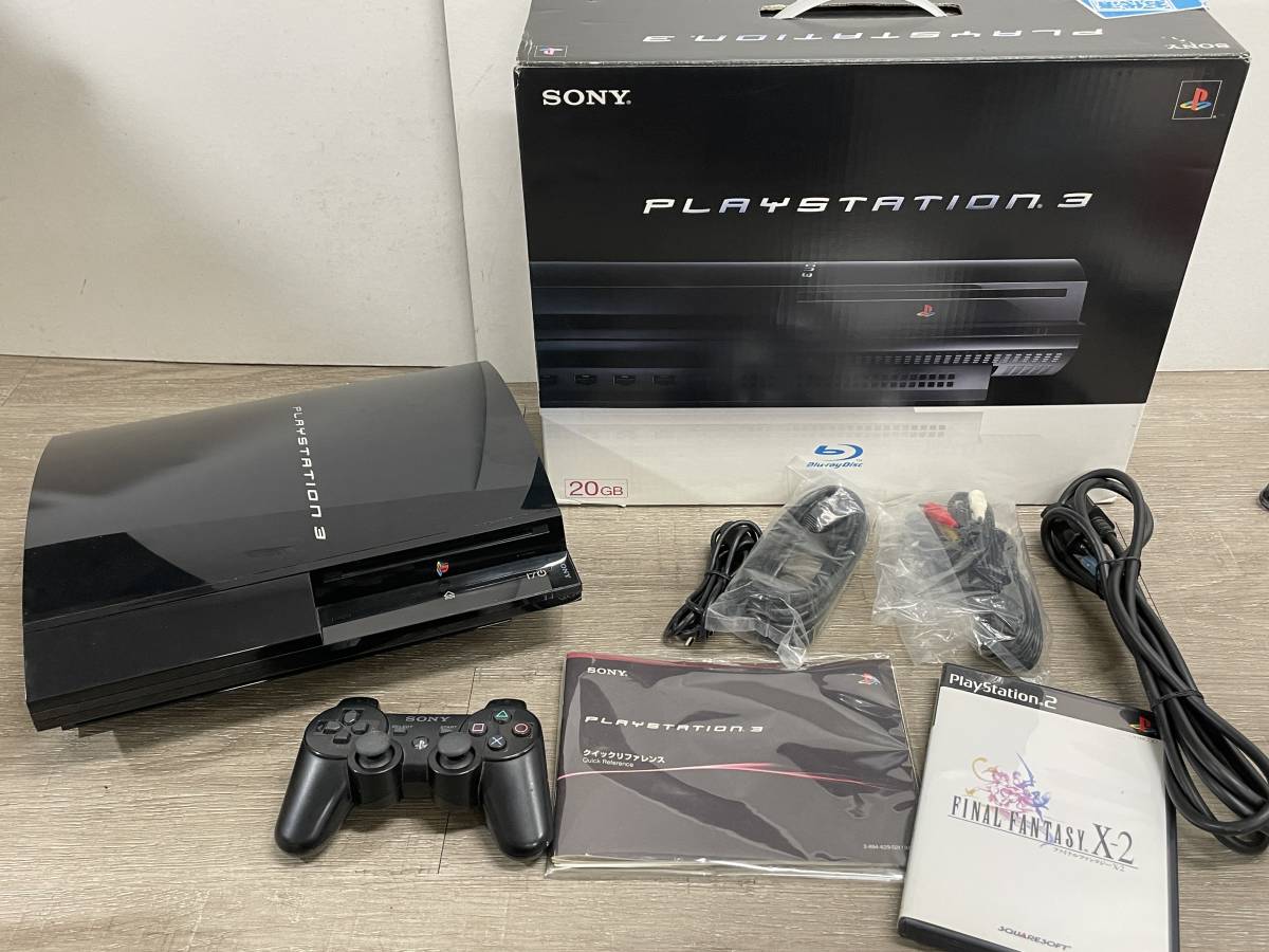 ☆ PS3 ☆ プレイステーション3 CECHB00 20GB 動作品 状態良好 本体 コントローラー 箱 説明書 付属 内箱欠品 Playstation3 PS2動作可 3398_画像1