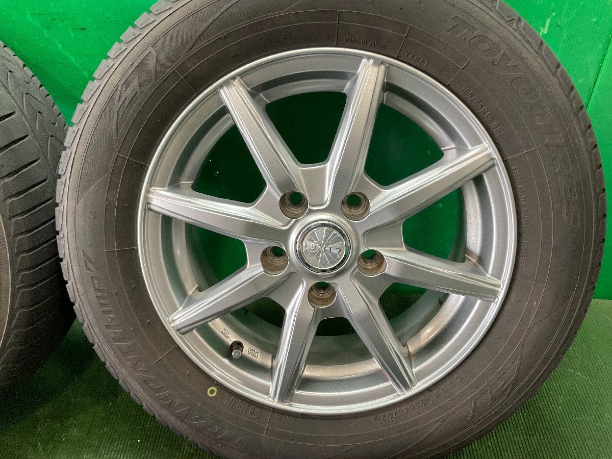 壱 2022年 バリ山 LAYCEA アルミホイール 15X6J PCD114.3 195/65R15 タイヤセット セレナ 34974 4X568_画像2