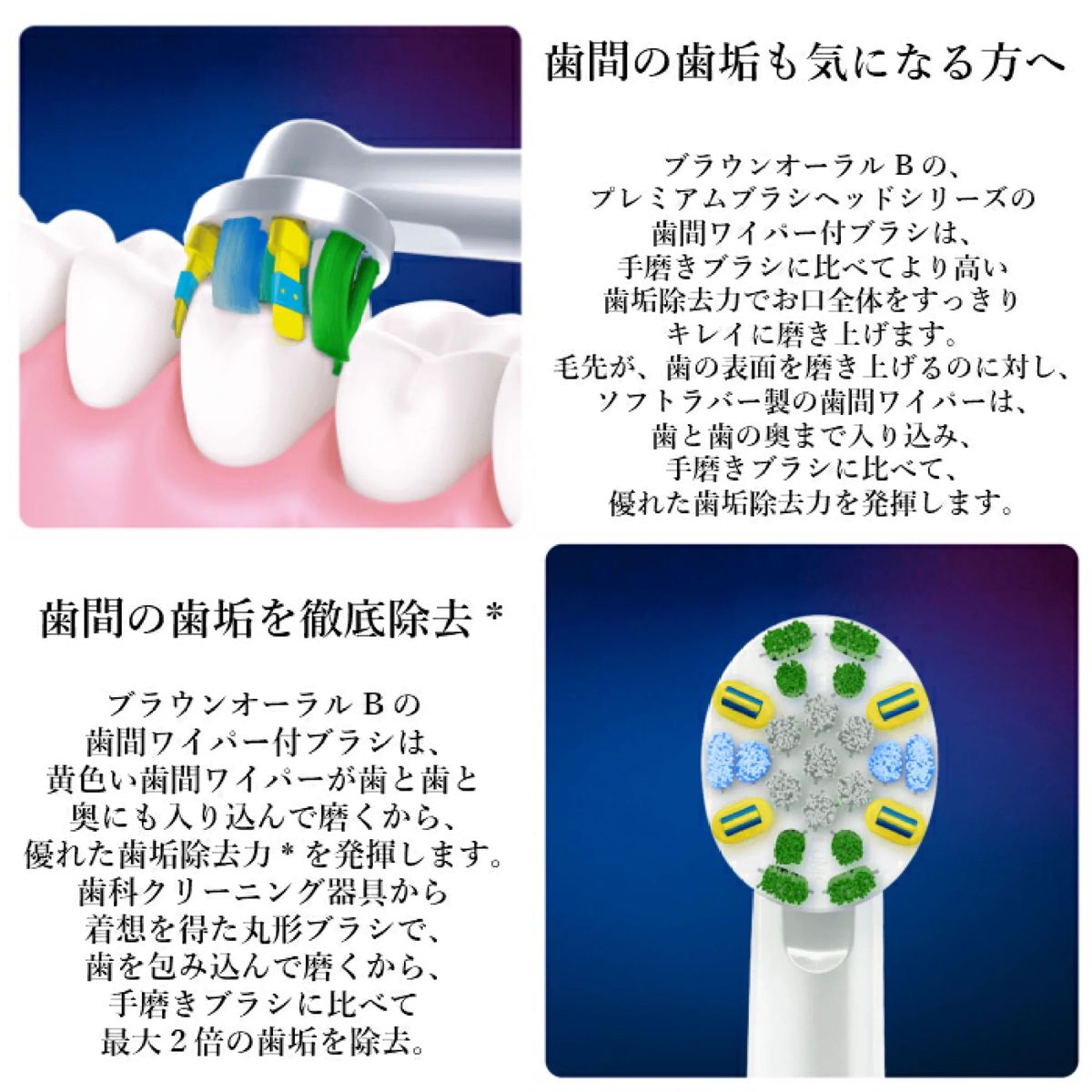 ブラウンオーラルB電動歯ブラシ EB17、EB-25互換ブラシ歯間ワイパーブラシ