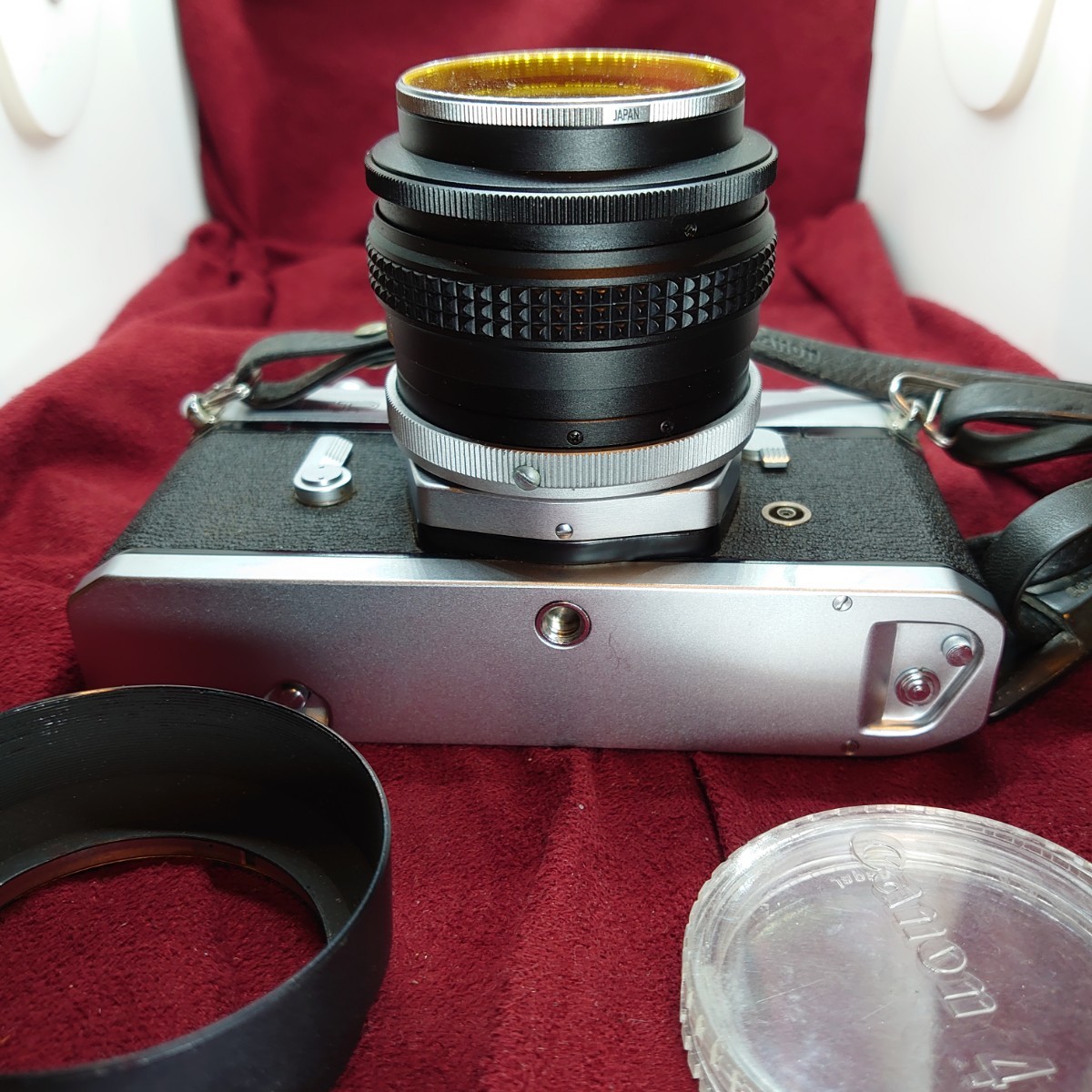 Q67【シャッターOK】Canon FP レンズ交換式一眼レフフィルムカメラ ボディ キヤノン LENS FL F:3.5 35mm セット 昭和レトロ_画像9