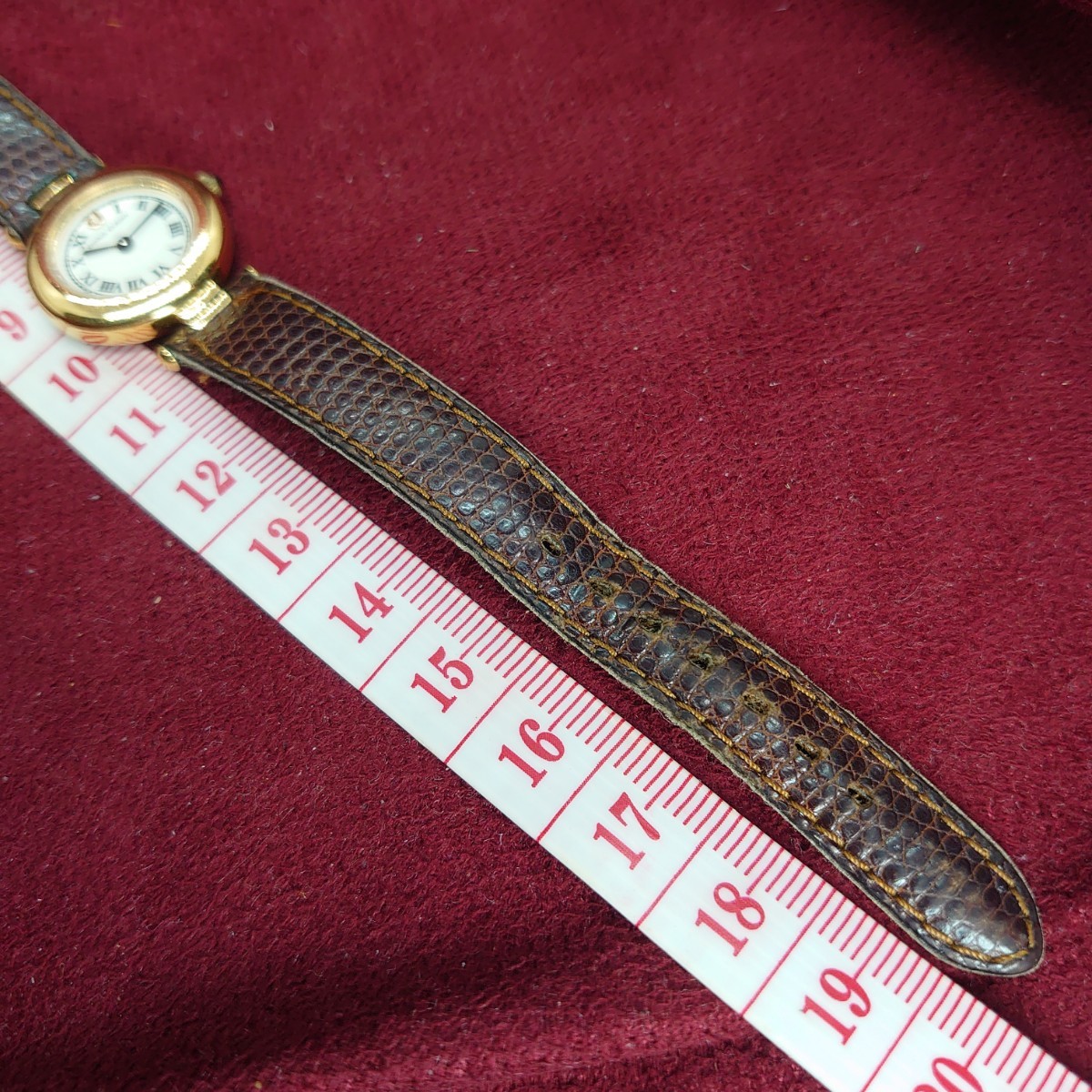 Q113【動作品】スイス製 SWISS MADE CHARLES JOURDAN 34.21 レディース 2針アナログ腕時計 シャルルジョルダン ゴールド×白文字盤_画像8